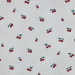 Gaze de coton bio - cerises Ecru Gaze de coton bio - cerises Ecru