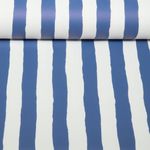 Tissu imperméable - rayures Blanc Bleu