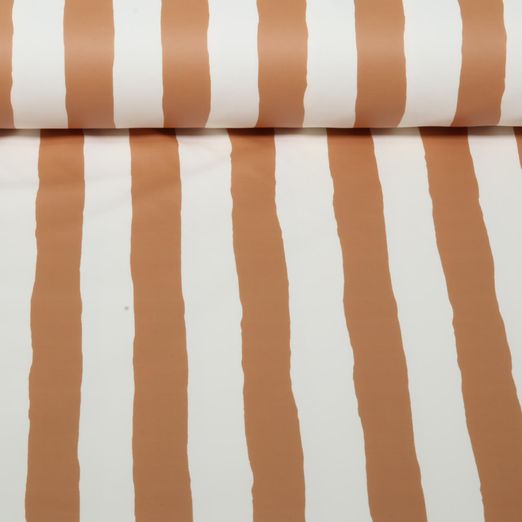 Tissu imperméable - rayures Blanc Marron clair