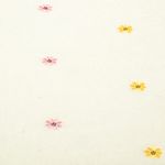 Bamse - Broderede smiley-blomster Ecru Yellow Bamse - Broderede smiley-blomster Ecru Yellow