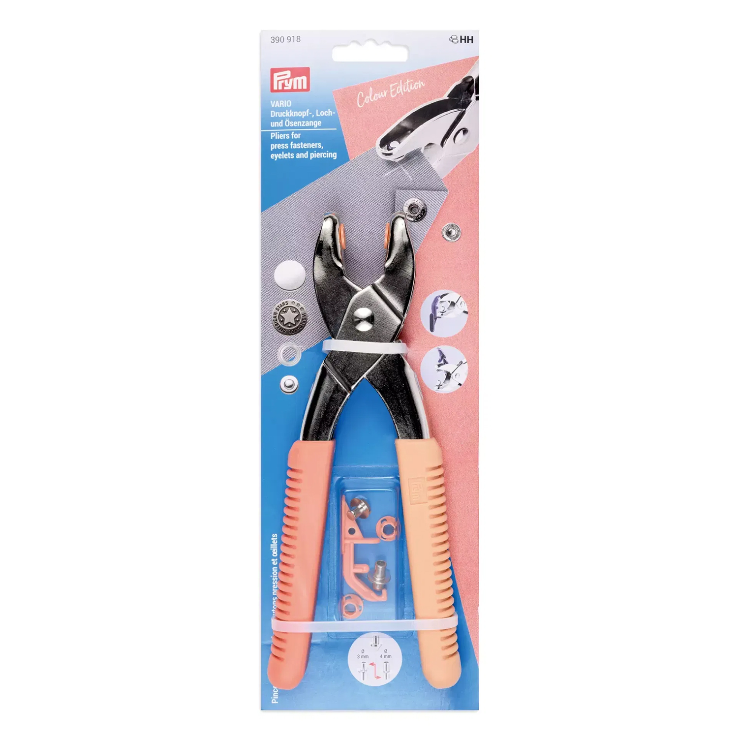 PRYM Vario Zange mit Lochwerkzeug - aprikose-0 PRYM Vario Zange mit Lochwerkzeug - aprikose-0