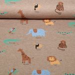 Jersey - Wilde Tiere Taupe Melange Jersey - Wilde Tiere Taupe Melange