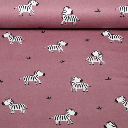 Flanelle de coton - Zèbres Mauve