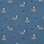 Flanela de algodão - Azul zebra