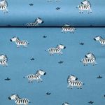 Flanelle de coton - Zèbres Bleu