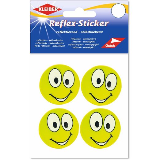 Reflex-Sticker Funny Faces - Ø 4,8 cm - 4 Stück - neongelb Reflex-Sticker Funny Faces - Ø 4,8 cm - 4 Stück - neongelb