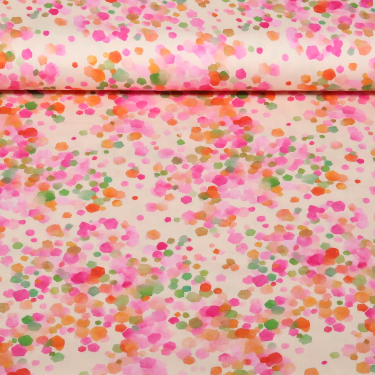 Satin de viscose - Confetti numérique Ecru-0 Satin de viscose - Confetti numérique Ecru-0