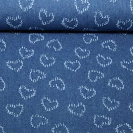Jeans - Jacquard Destroyed Herzen Blau Jeans - Jacquard Destroyed Herzen Blau