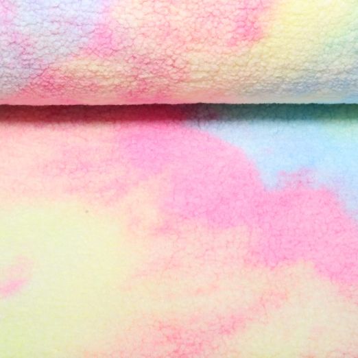 Teddyfleece - Regenbogen Tie Dye Multicolor Teddyfleece - Regenbogen Tie Dye Multicolor