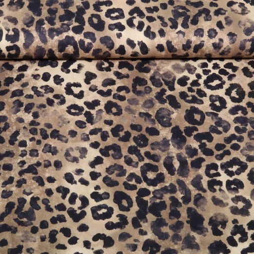 Coton viscose - Impression digitale Léopard Sable Coton viscose - Impression digitale Léopard Sable