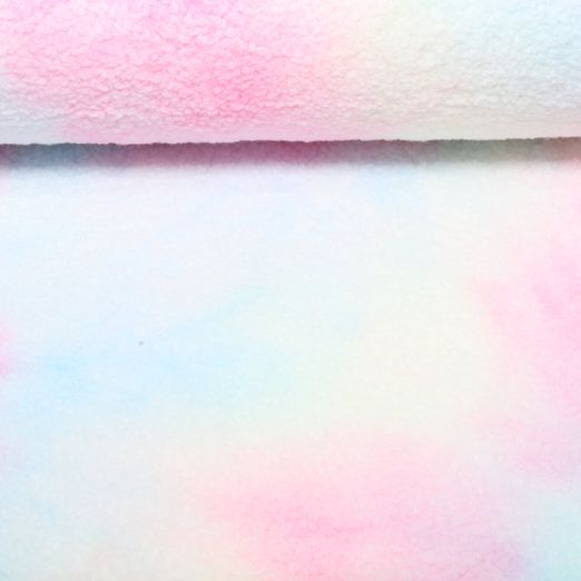 Teddyfleece - Regenbogen Tie Dye Pastellfarben