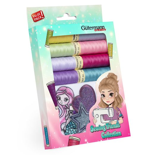 Gütermann Set - Sewing Friends Collection - 8 x 100m mit 3 Applikationen
