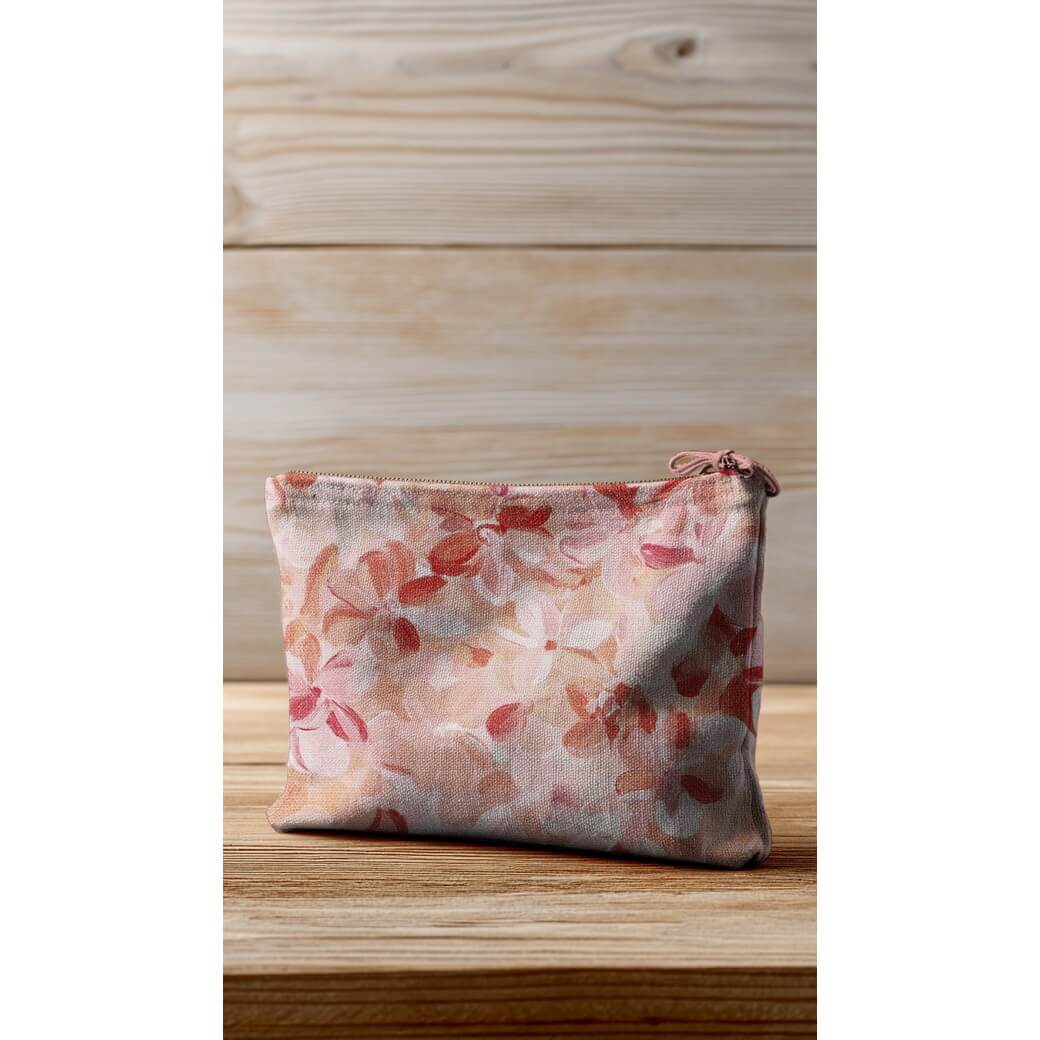 Toile canevas - Impression digitale Slub Fleurs Pêche-1 Toile canevas - Impression digitale Slub Fleurs Pêche-1