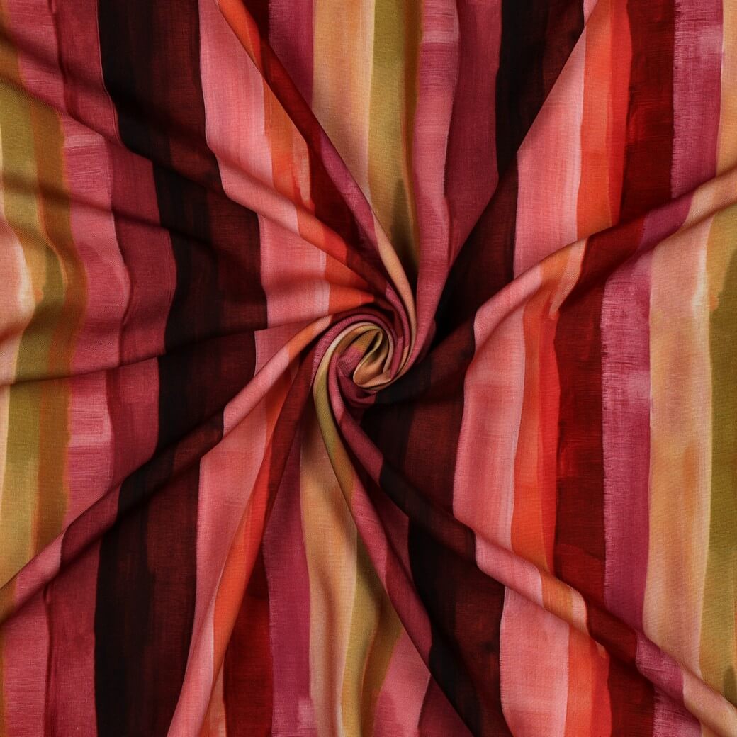 Viscose - Impression numérique aquarelle Bordeaux-1 Viscose - Impression numérique aquarelle Bordeaux-1