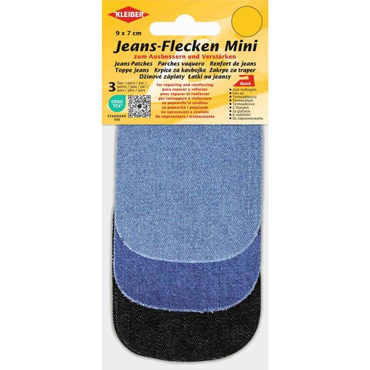 Jeans-Flecken Mini 9 x 7 cm - 6 Stück - blau Jeans-Flecken Mini 9 x 7 cm - 6 Stück - blau
