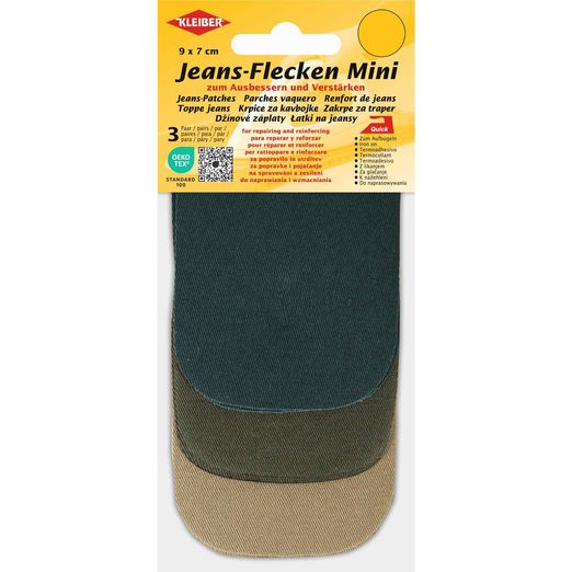 Jeans-Flecken Mini 9 x 7 cm - 6 Stück - grün Jeans-Flecken Mini 9 x 7 cm - 6 Stück - grün