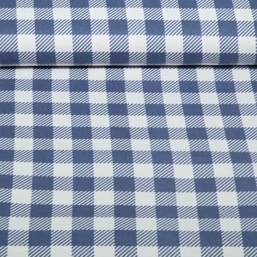 Flanelle de coton - carreaux Bleu jeans Flanelle de coton - carreaux Bleu jeans