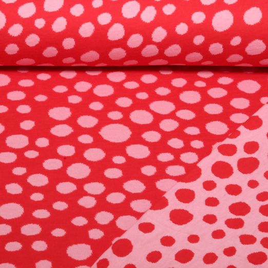 Jersey jacquard bio - HHL Queen of Hearts Pop of Love Doubleface Rouge Jersey jacquard bio - HHL Queen of Hearts Pop of Love Doubleface Rouge