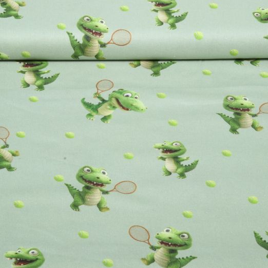 Baumwoll-Webware - Digital Tenniskrokodil Mint Baumwoll-Webware - Digital Tenniskrokodil Mint