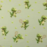 Coton tissé - Impression numérique Crocodile de tennis Vert menthe Coton tissé - Impression numérique Crocodile de tennis Vert menthe