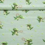 Baumwoll-Webware - Digital Tenniskrokodil Mint
