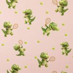 Coton tissé - Impression numérique crocodile de tennis Vieux rose Coton tissé - Impression numérique crocodile de tennis Vieux rose