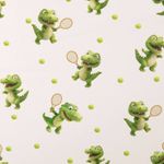 Coton tissé - Impression numérique Crocodile de tennis Blanc Coton tissé - Impression numérique Crocodile de tennis Blanc