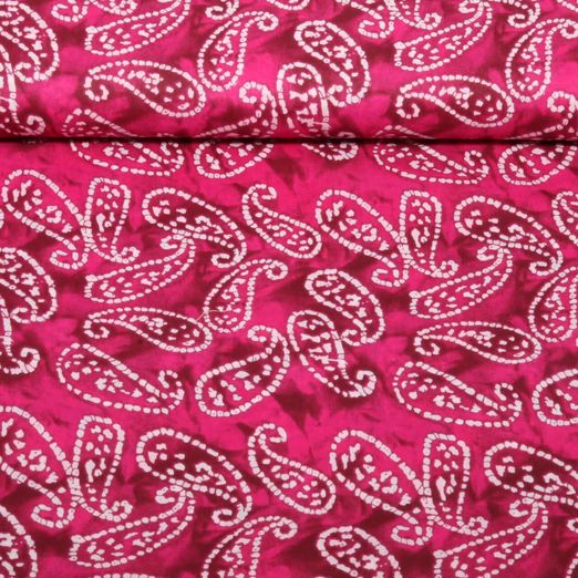 Baumwoll-Voile - Batik Abstrakt Pink