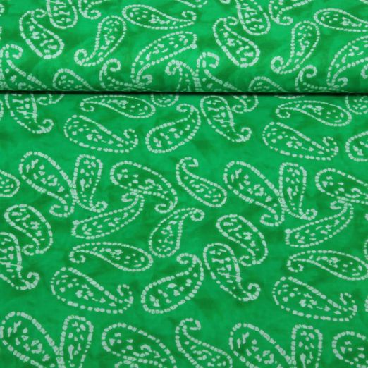 Baumwoll-Voile - Batik Abstrakt Grün