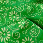 Voile de coton - Batik Fleurs Vert
