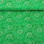 Voile de coton - Batik Fleurs Vert Voile de coton - Batik Fleurs Vert