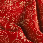 Voile de coton - Batik Fleurs Rouge