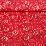 Baumwoll-Voile - Batik Blumen Rot Baumwoll-Voile - Batik Blumen Rot