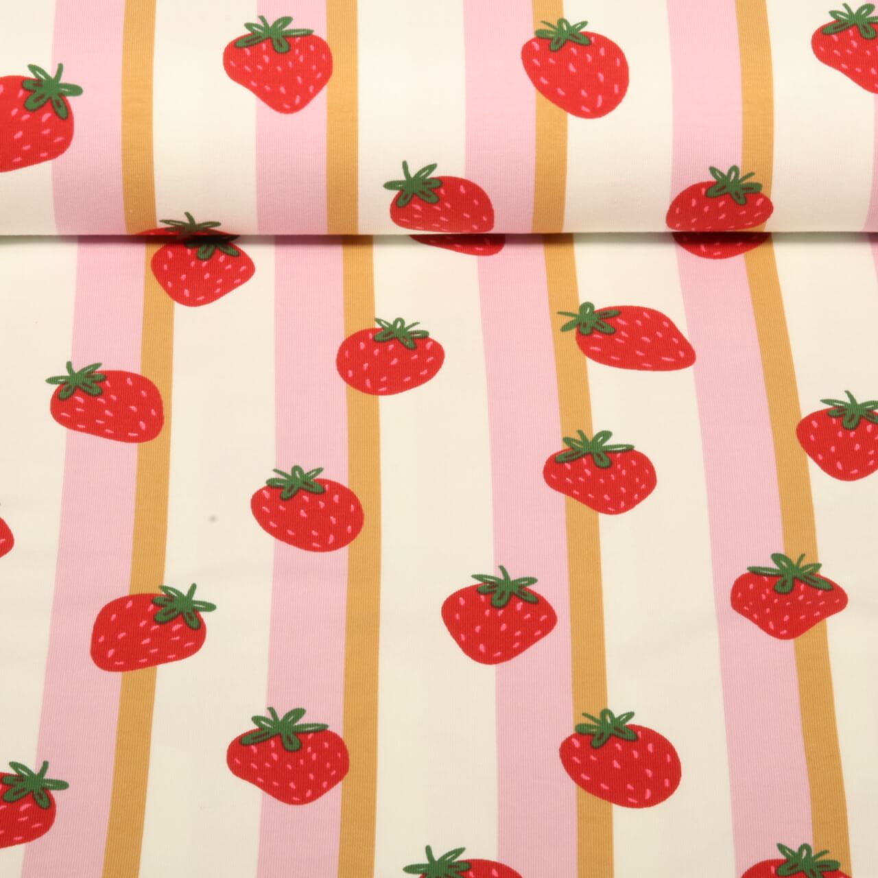 Jersey - Rayures de fraises Ecru-0 Jersey - Rayures de fraises Ecru-0