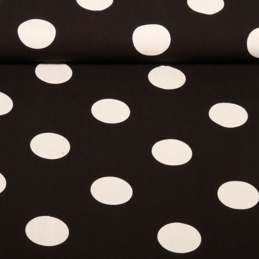 Viscose - Pois Noir Blanc Viscose - Pois Noir Blanc
