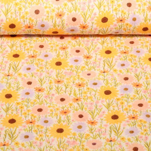 Musselin - Digital Sonnenblumen Gelb Musselin - Digital Sonnenblumen Gelb