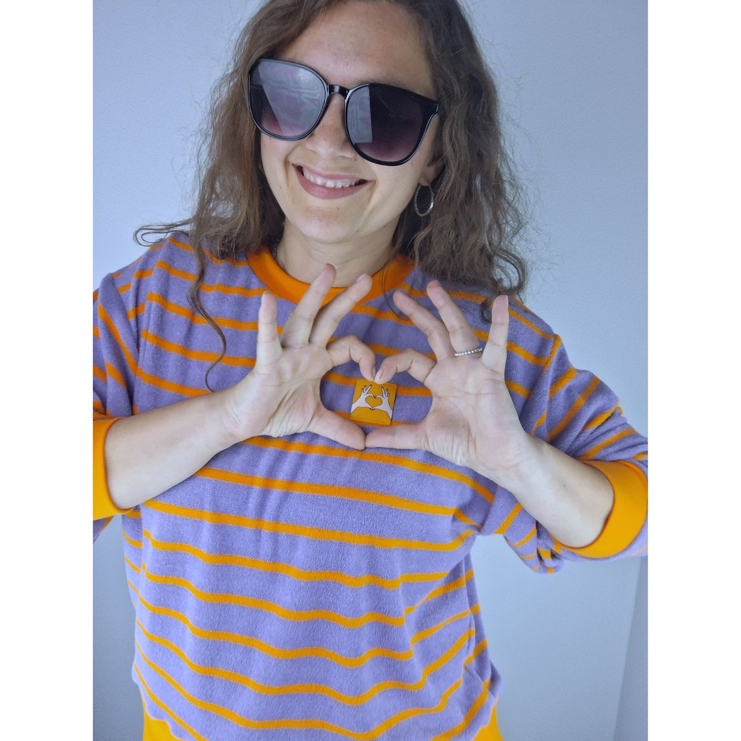 Jersey éponge - Hamburger Liebe Rayures Lavande Orange-1 Jersey éponge - Hamburger Liebe Rayures Lavande Orange-1