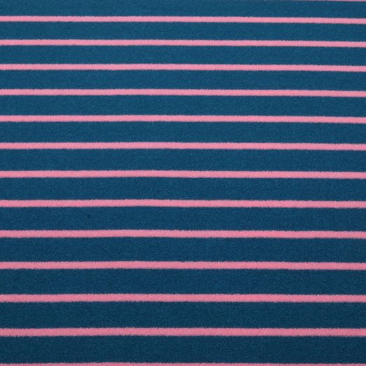Jersey éponge - Hamburger Liebe rayures bleu pétrole rose Jersey éponge - Hamburger Liebe rayures bleu pétrole rose