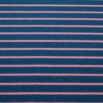 Maglia in spugna - righe blu petrolio rosa