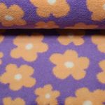 Teddyfleece - Blumen Lila Orange
