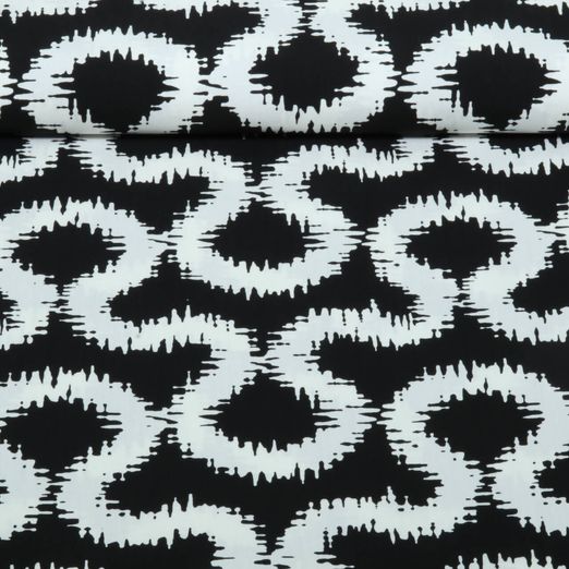 Viskose - Stretch Abstrakt Schwarz Viskose - Stretch Abstrakt Schwarz