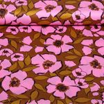 Satin de coton - fleurs Caramel Rose