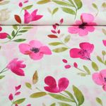 Viscose - Impression numérique Fleurs Blanc Rose Viscose - Impression numérique Fleurs Blanc Rose