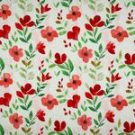 Viscose - Impression numérique Blanc Rouge