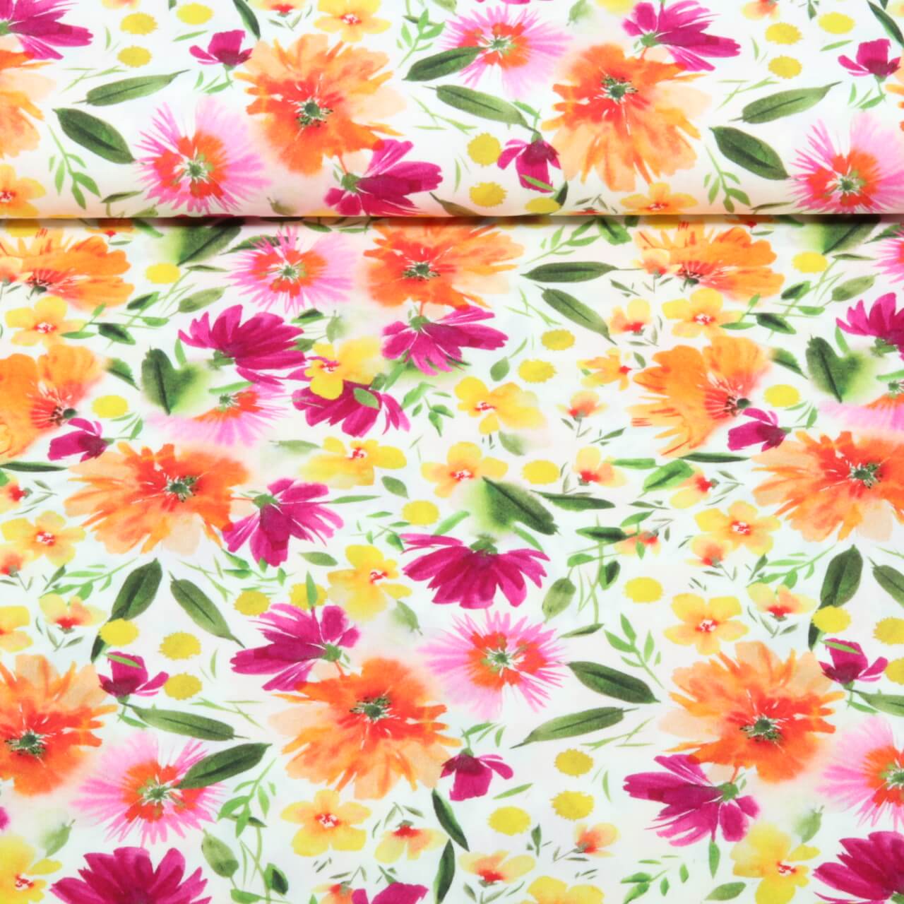 Viscose - fleurs stretch Ecru-0 Viscose - fleurs stretch Ecru-0