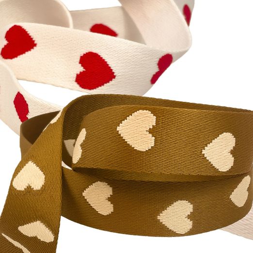 Gurtband 40mm "Herzen" - Meterware