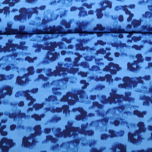 Kleider und Blusenstoff - Digital Leo Crash Blau Kleider und Blusenstoff - Digital Leo Crash Blau