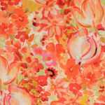 Tela para blusa y vestido - Digital Flowers Crash Orange