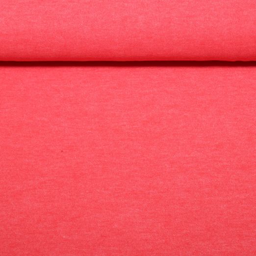 Strickjersey - Uni Melange Melonenrot