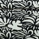 Lin viscose - Fleurs abstraites Beige Noir Lin viscose - Fleurs abstraites Beige Noir